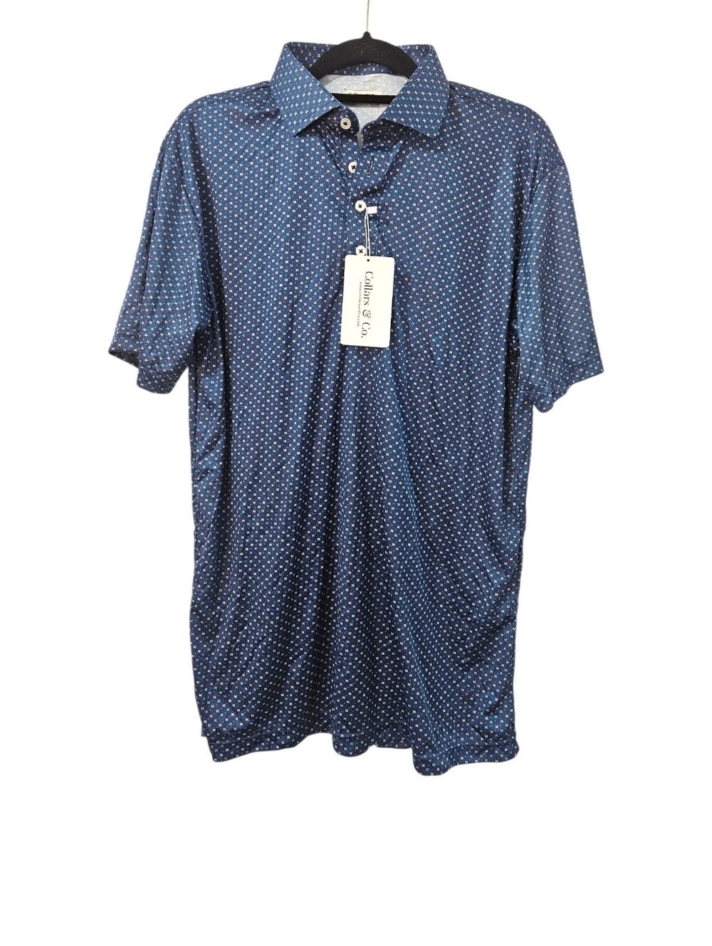 NWT Collars & Co Semi-Spread Collar Polo Los Cabos Blue Star Size M - Picture 2 of 7